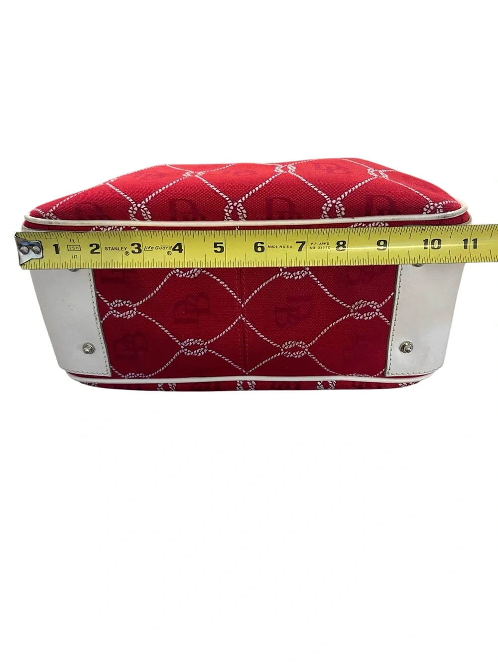 Dooney & Bourke Vintage Florentine bag with red canvas and white leather trim